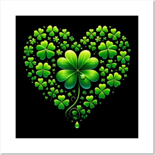 Happy St. Patrick's Day: Irish Shamrock Hearts, Family, and Luck-filled Celebrations Posters and Art
